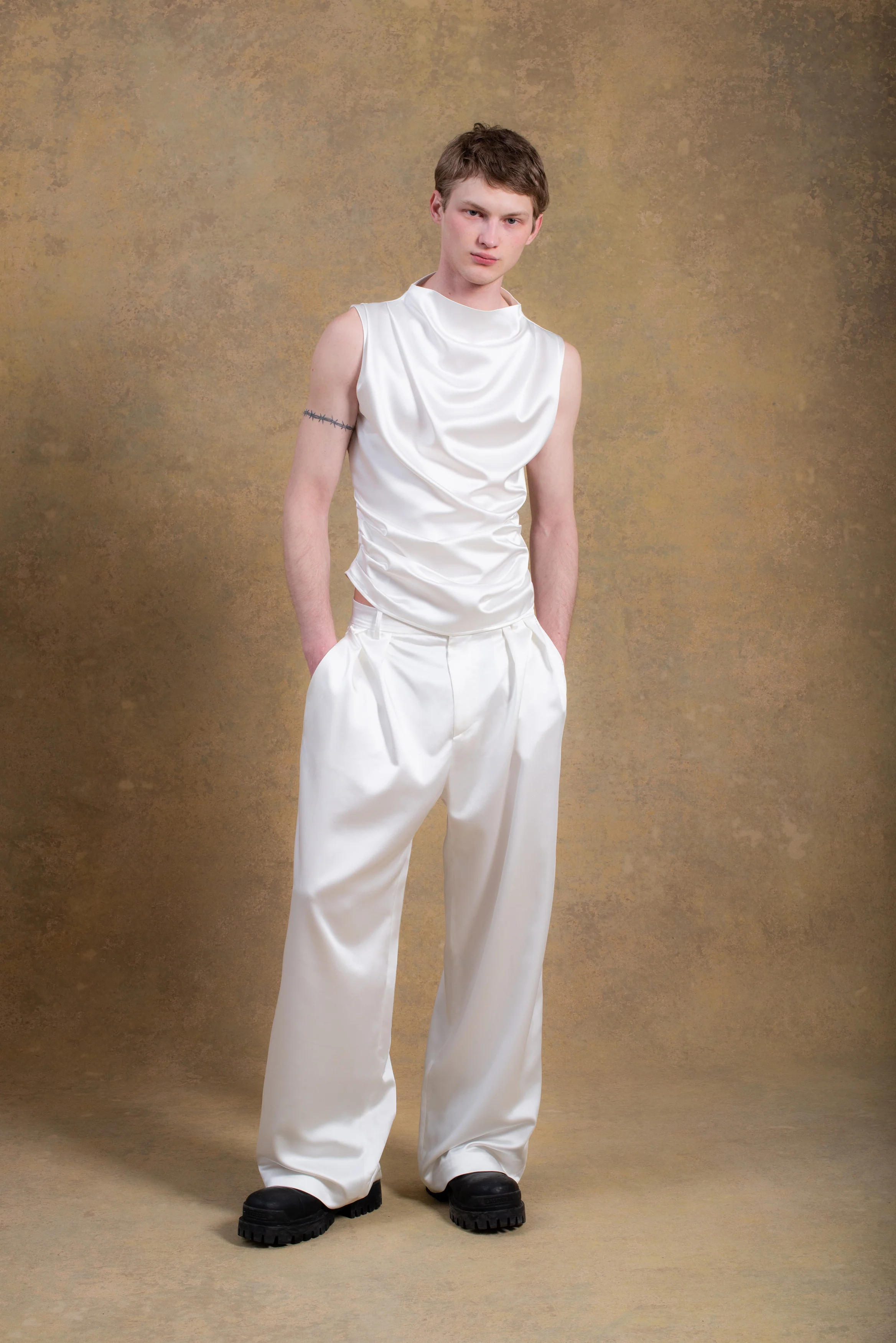 Benjamin Satin Pants Ivory - Image 3