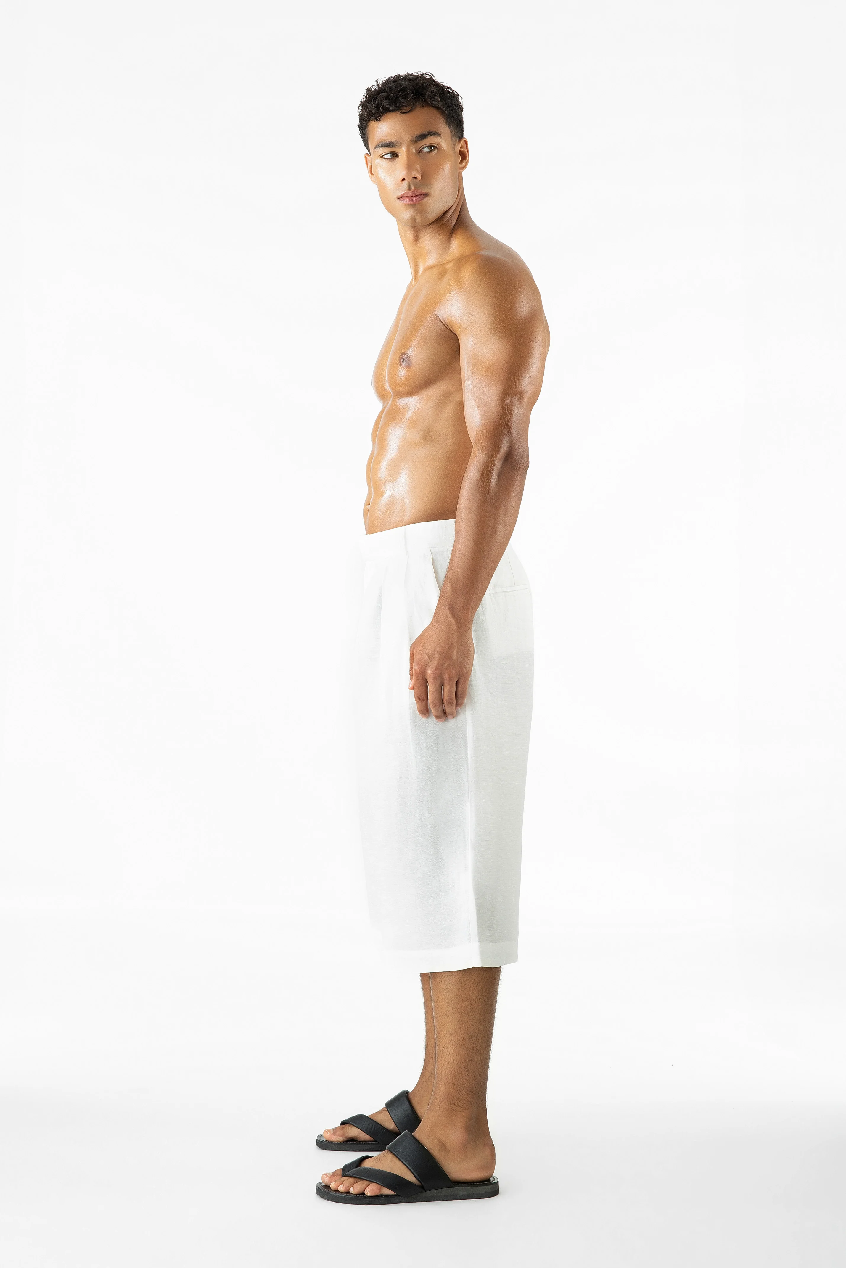 Benji Shorts Linen White - Image 3