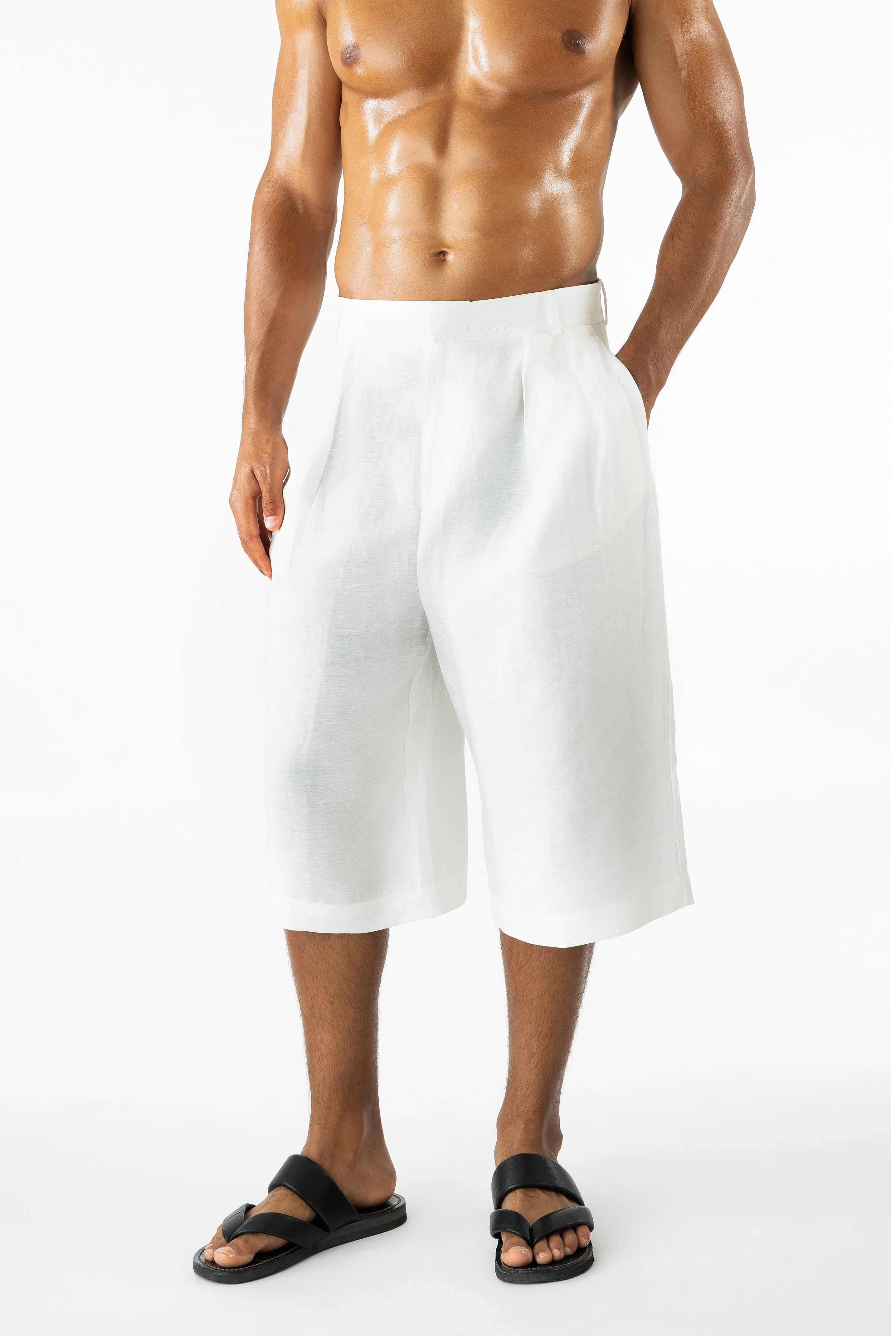 Benji Shorts Linen White - Image 5