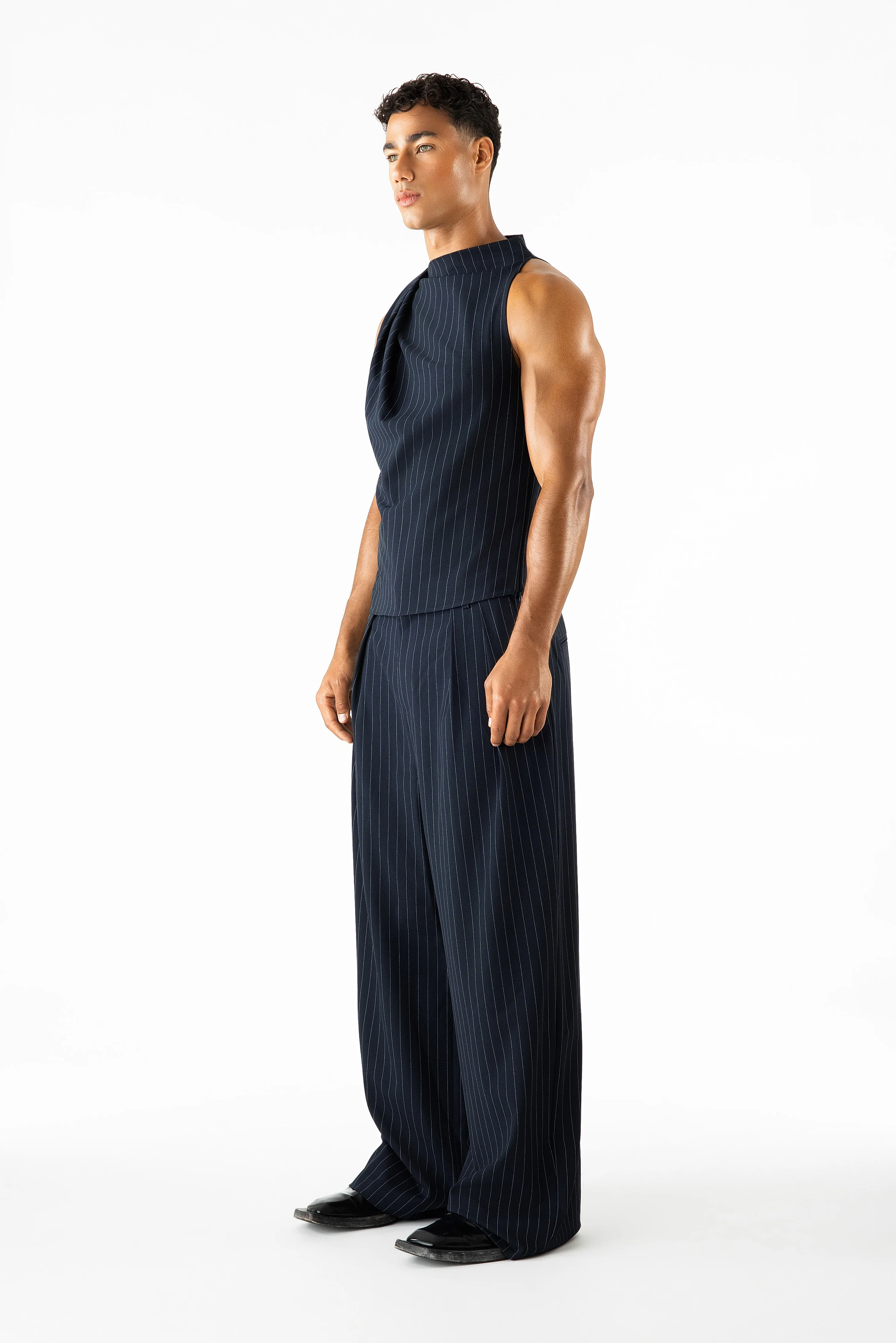 Connor Top Navy Pinstripe - Image 3