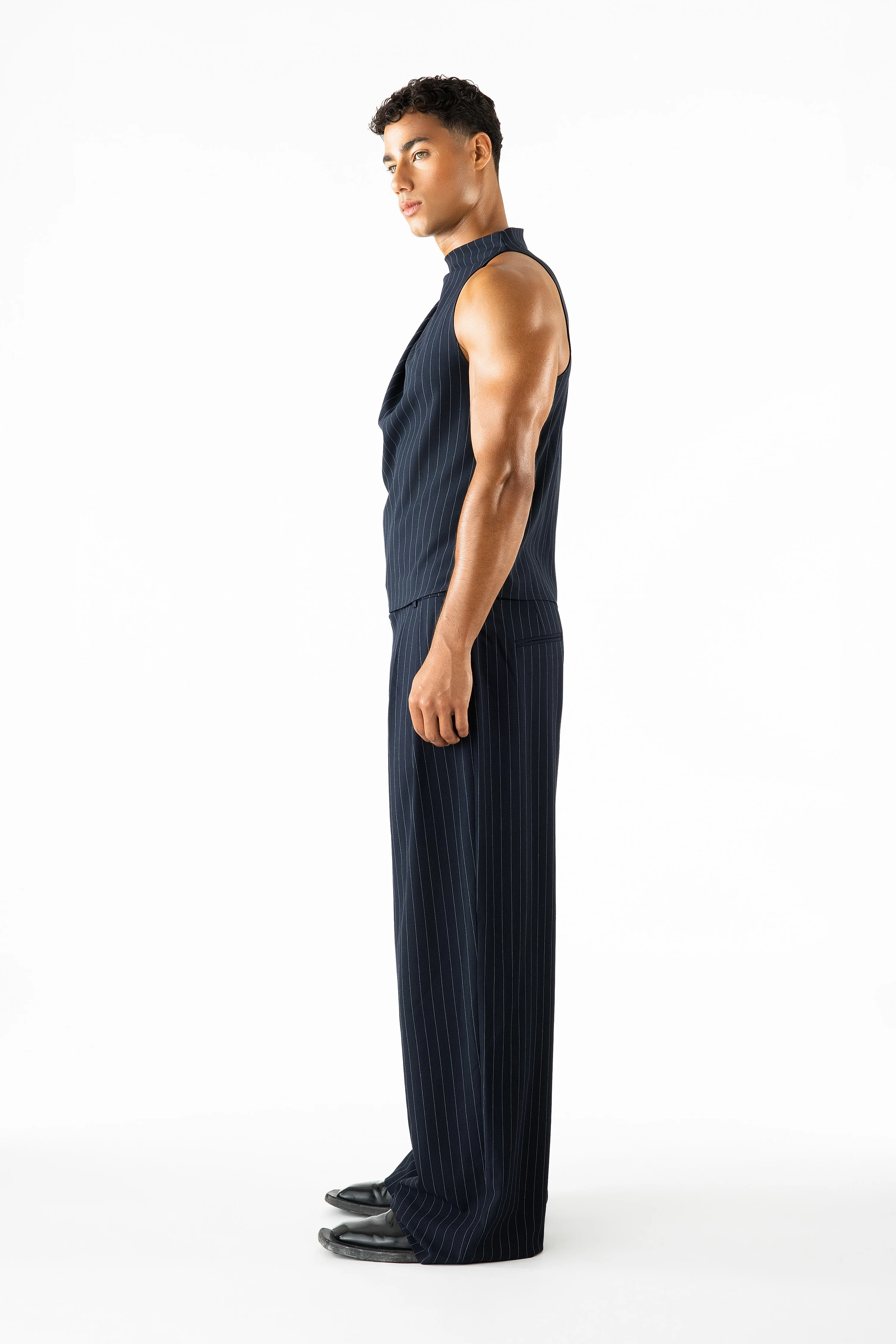 Connor Top Navy Pinstripe - Image 4