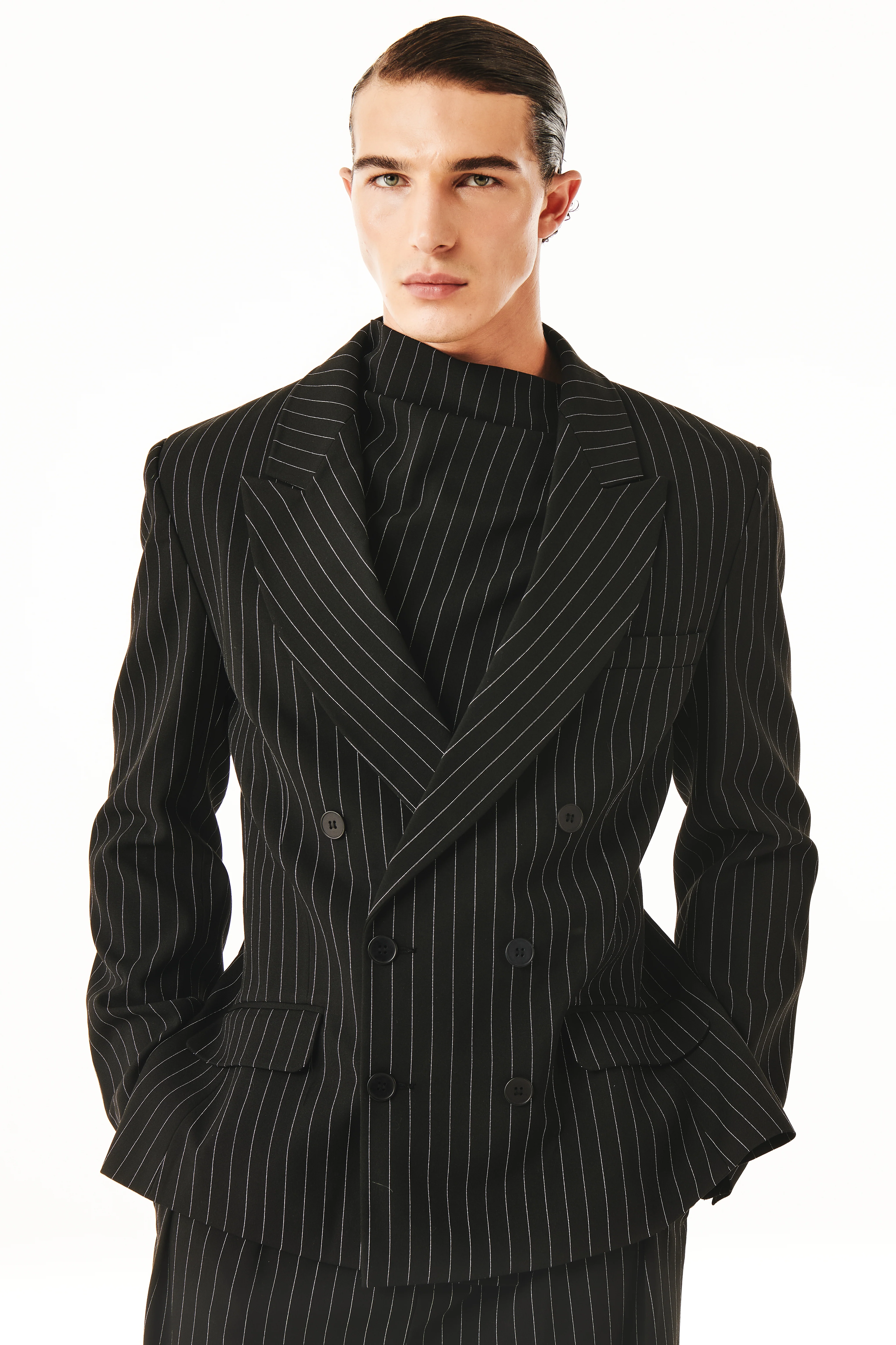 Gray Blazer Black Pinstripe - Image 4