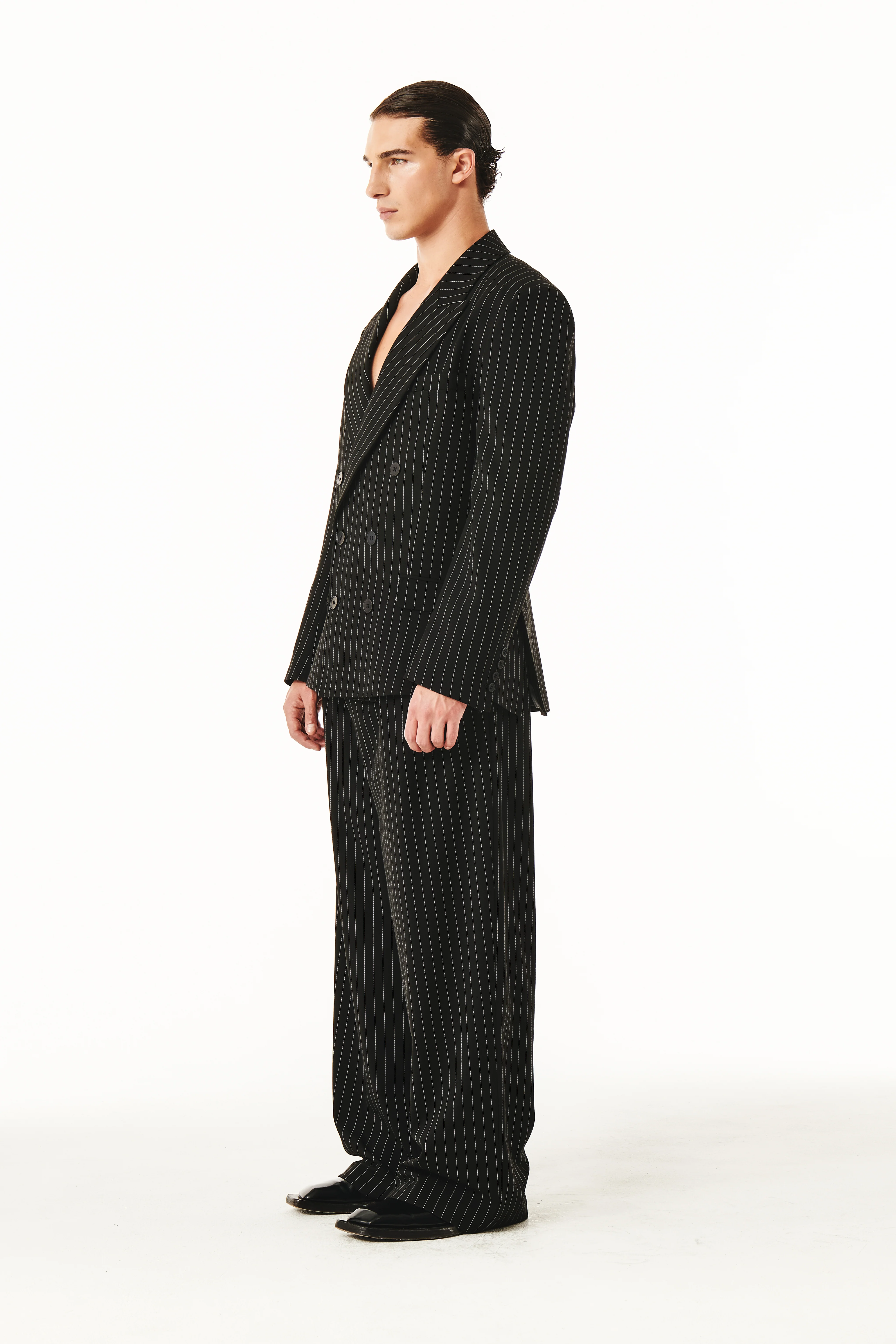 Gray Blazer Black Pinstripe - Image 5