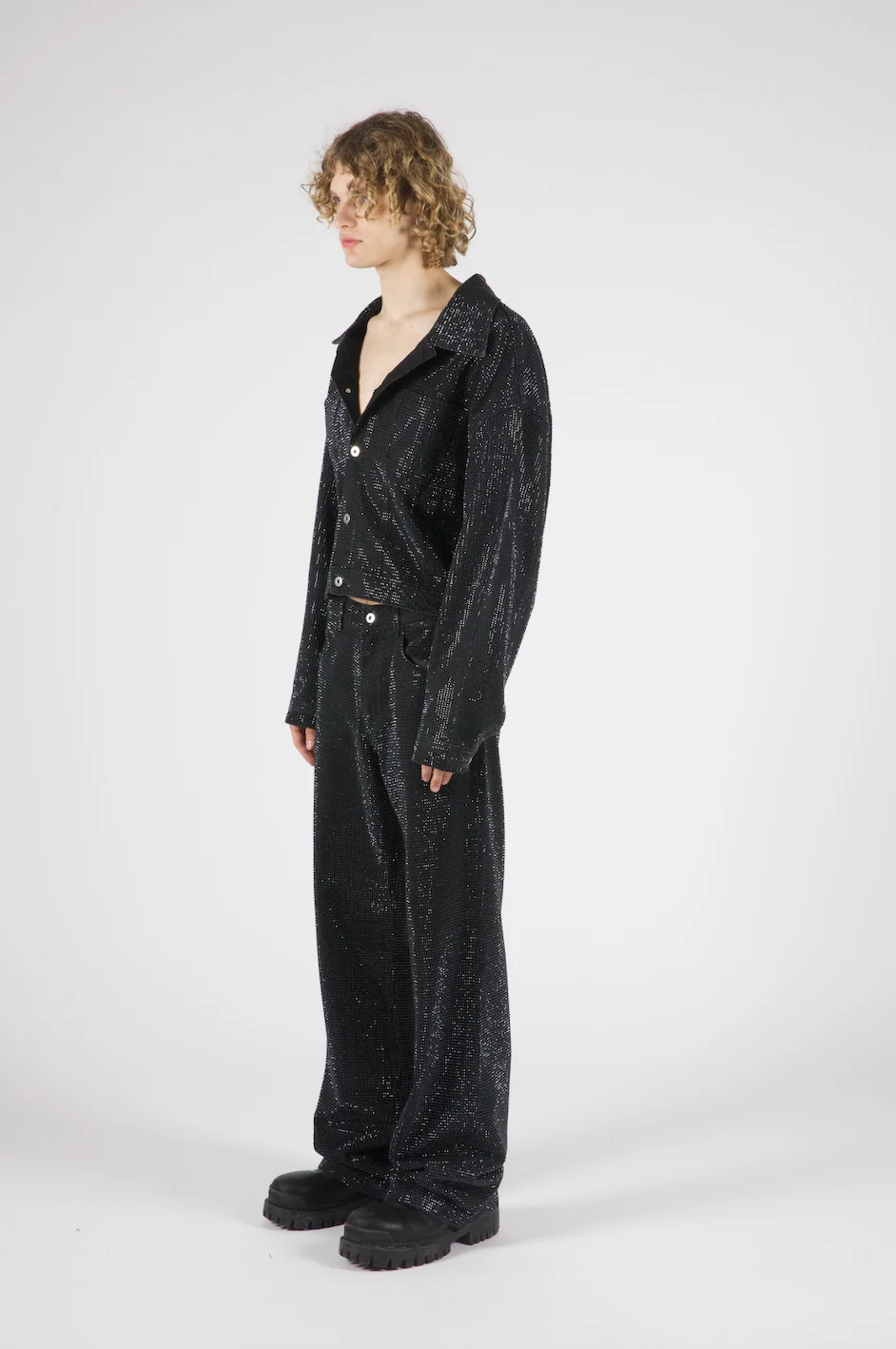 Jeremiah Black Rhinestone Denim Jacket - Image 4