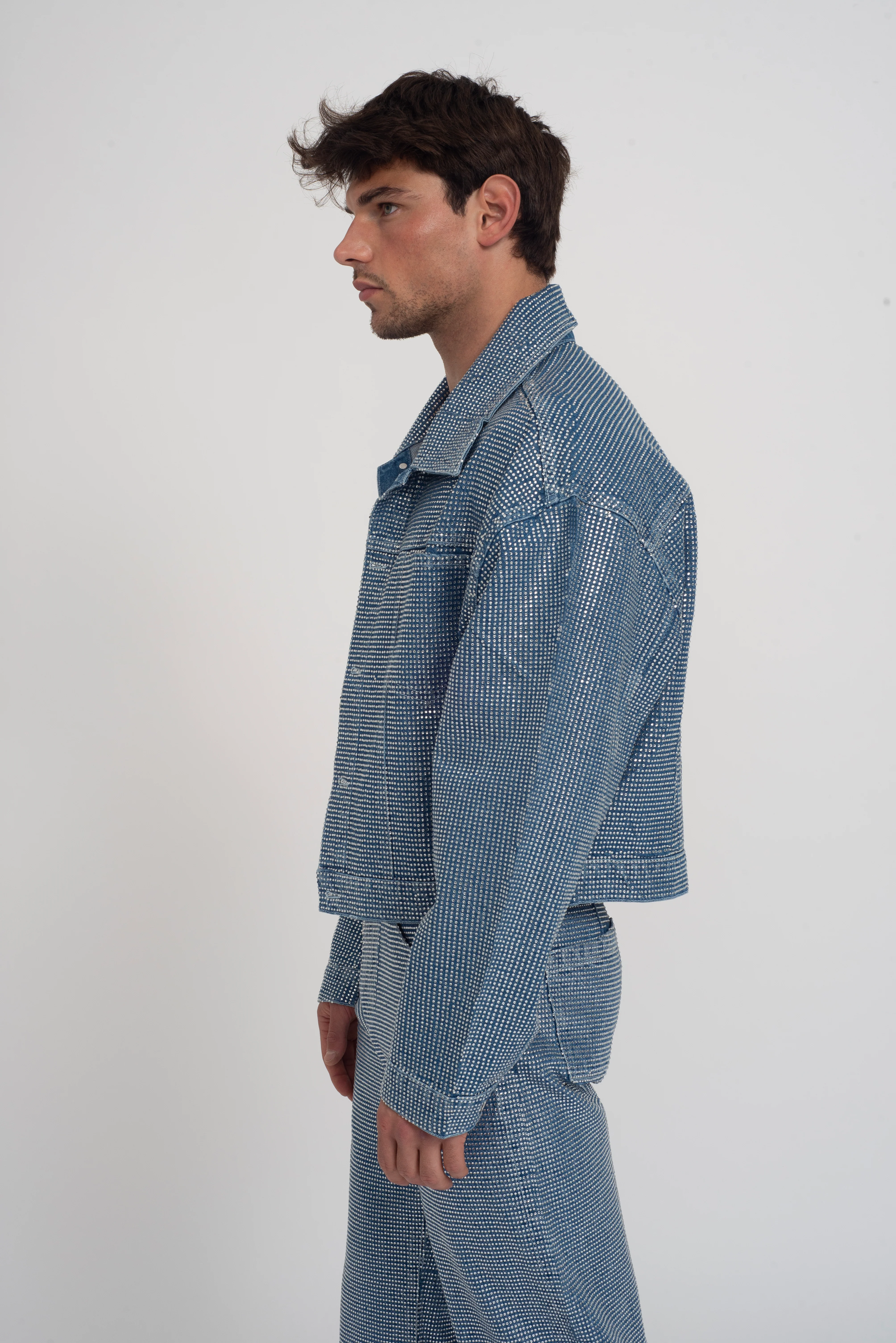 Jeremiah Blue Rhinestone Denim Jacket - Image 3