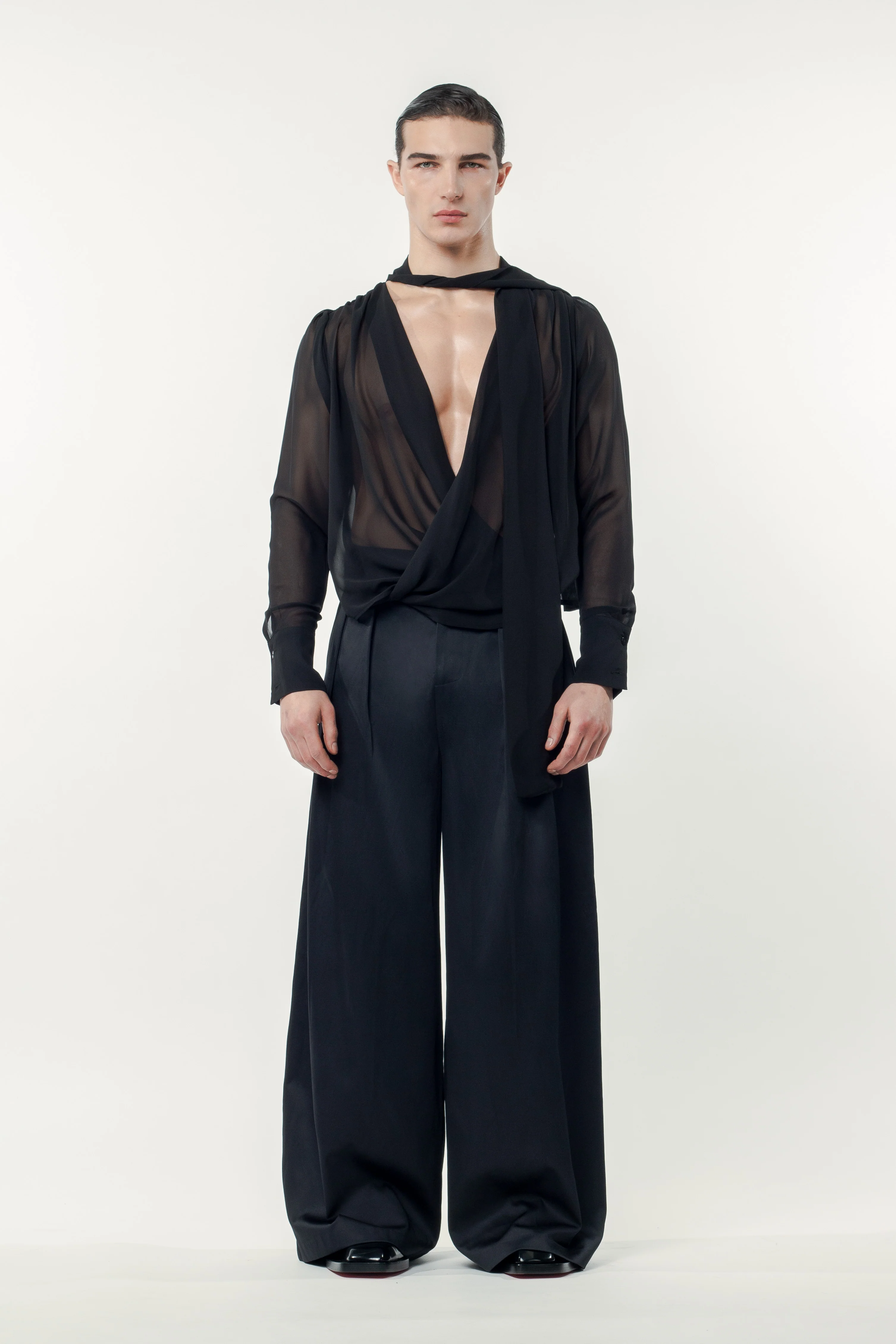 Luca Bow Shirt Black - Image 5