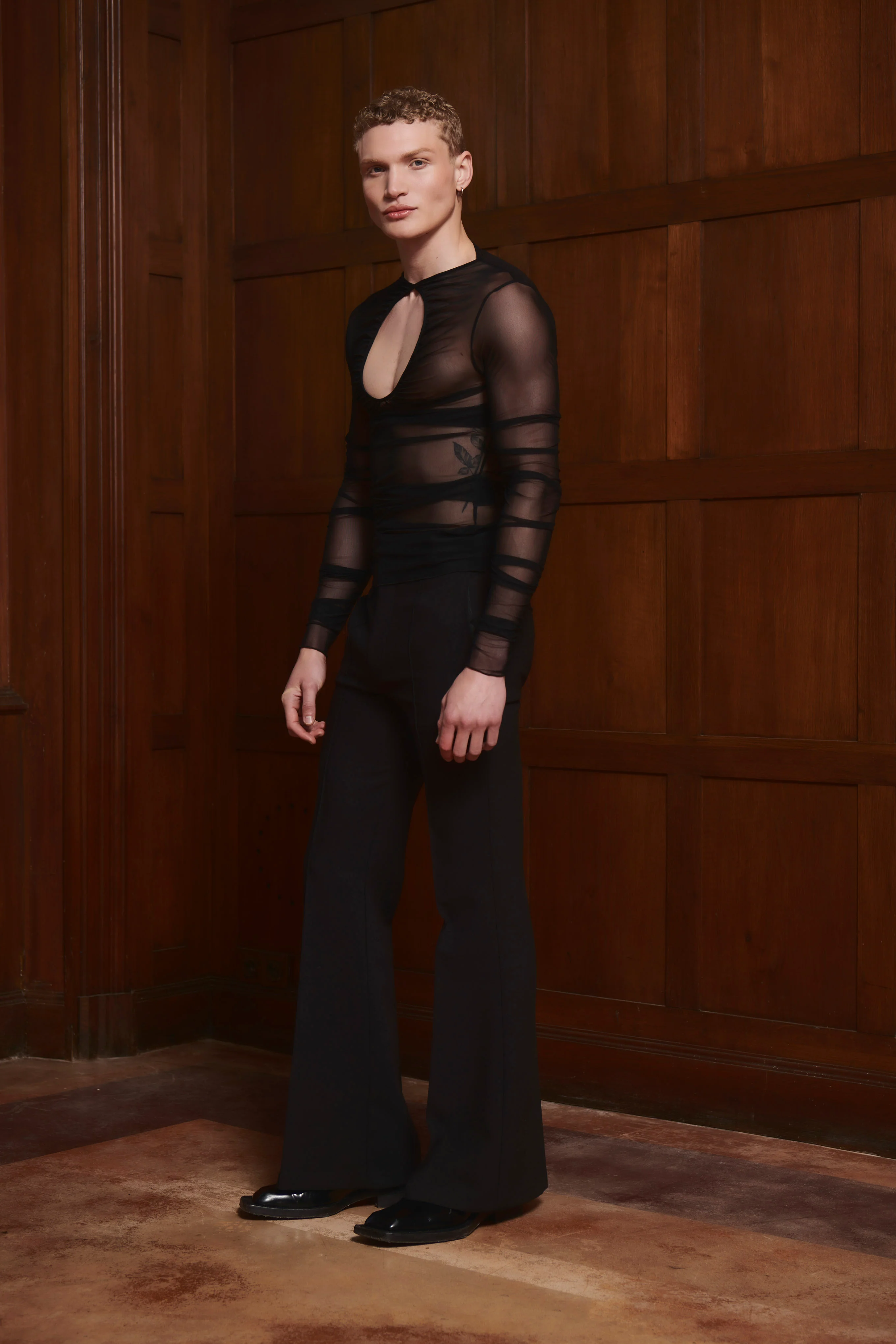 Lyze Black Mesh Top - Image 3