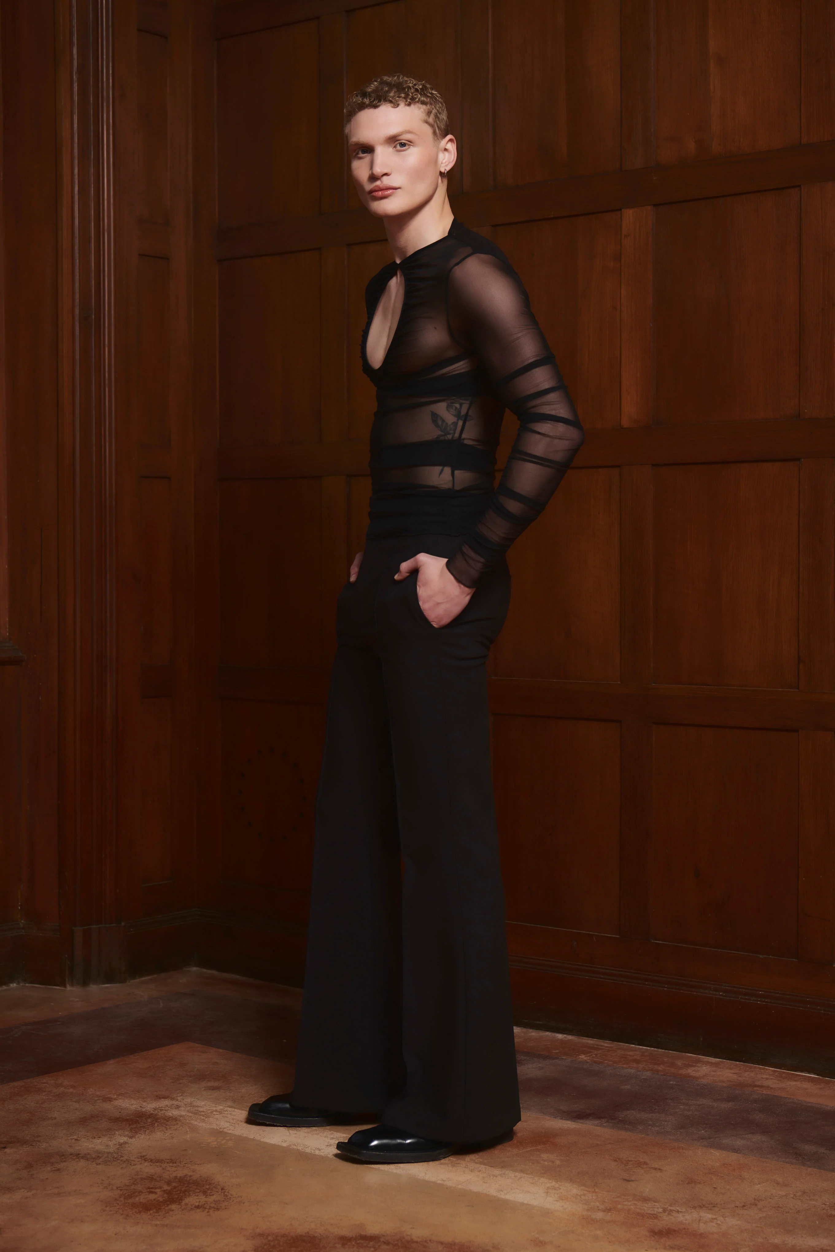 Lyze Black Mesh Top - Image 4