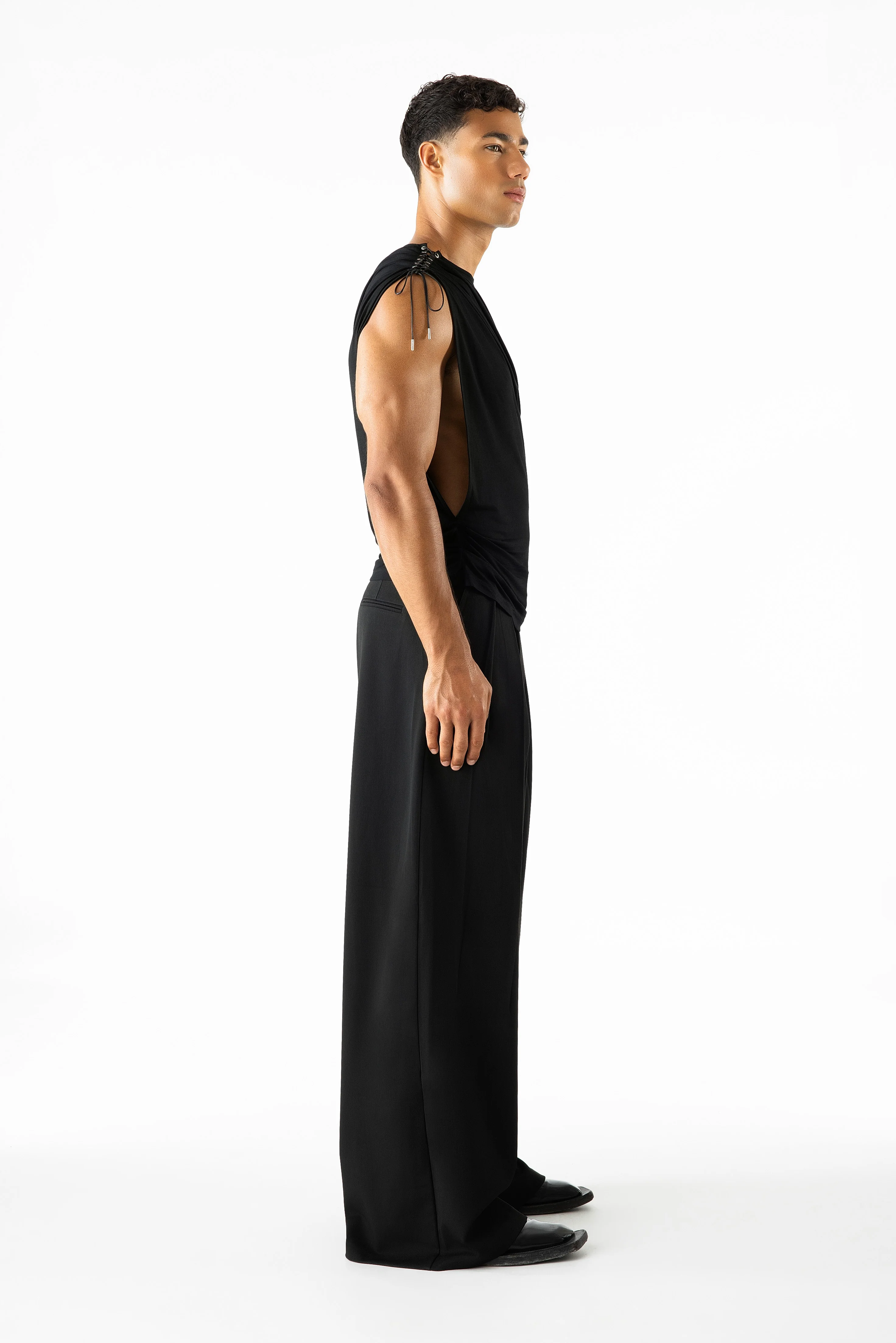 Matteo Eyelet Top Black - Image 3