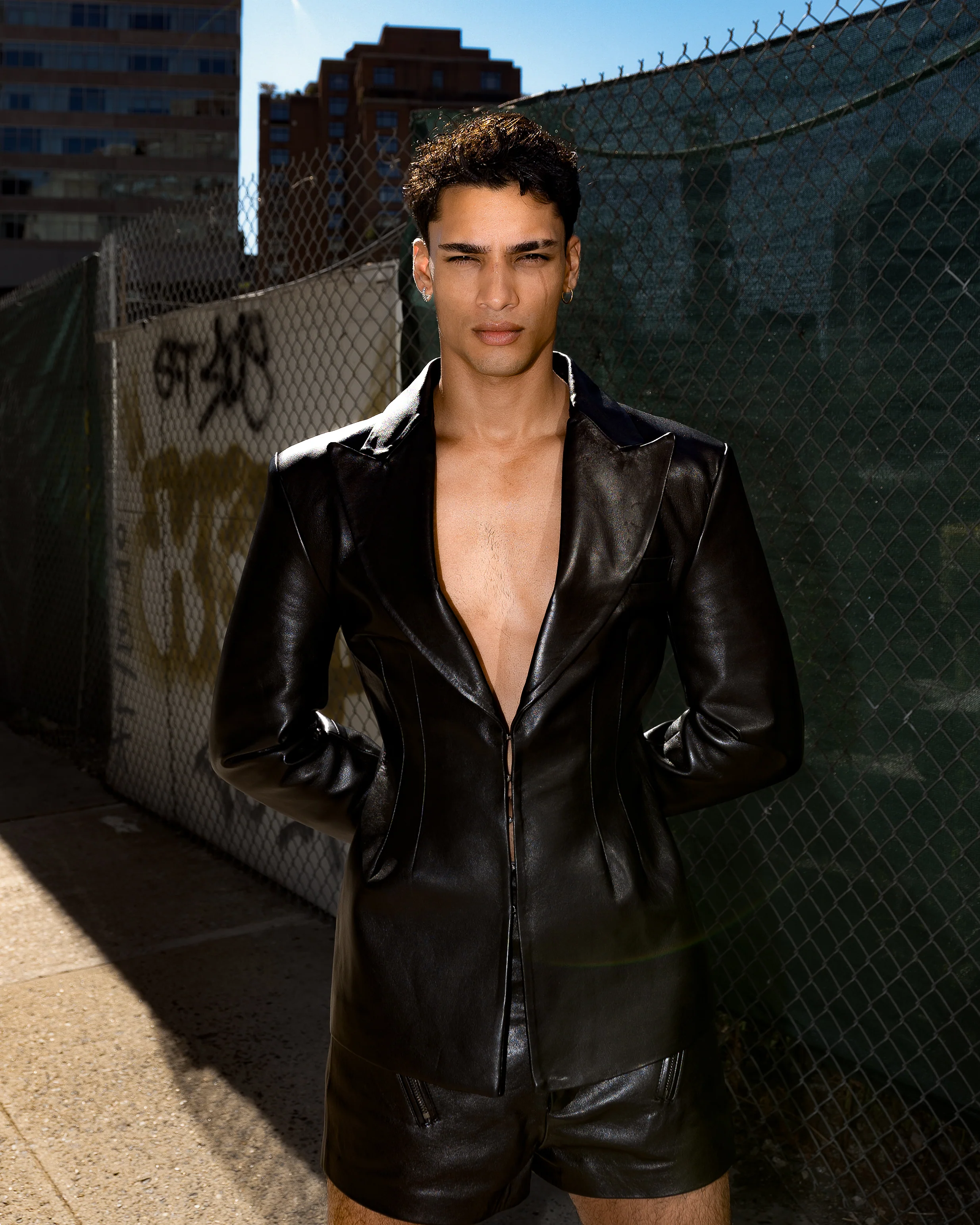 Nicolas Leather Short Black - Image 9
