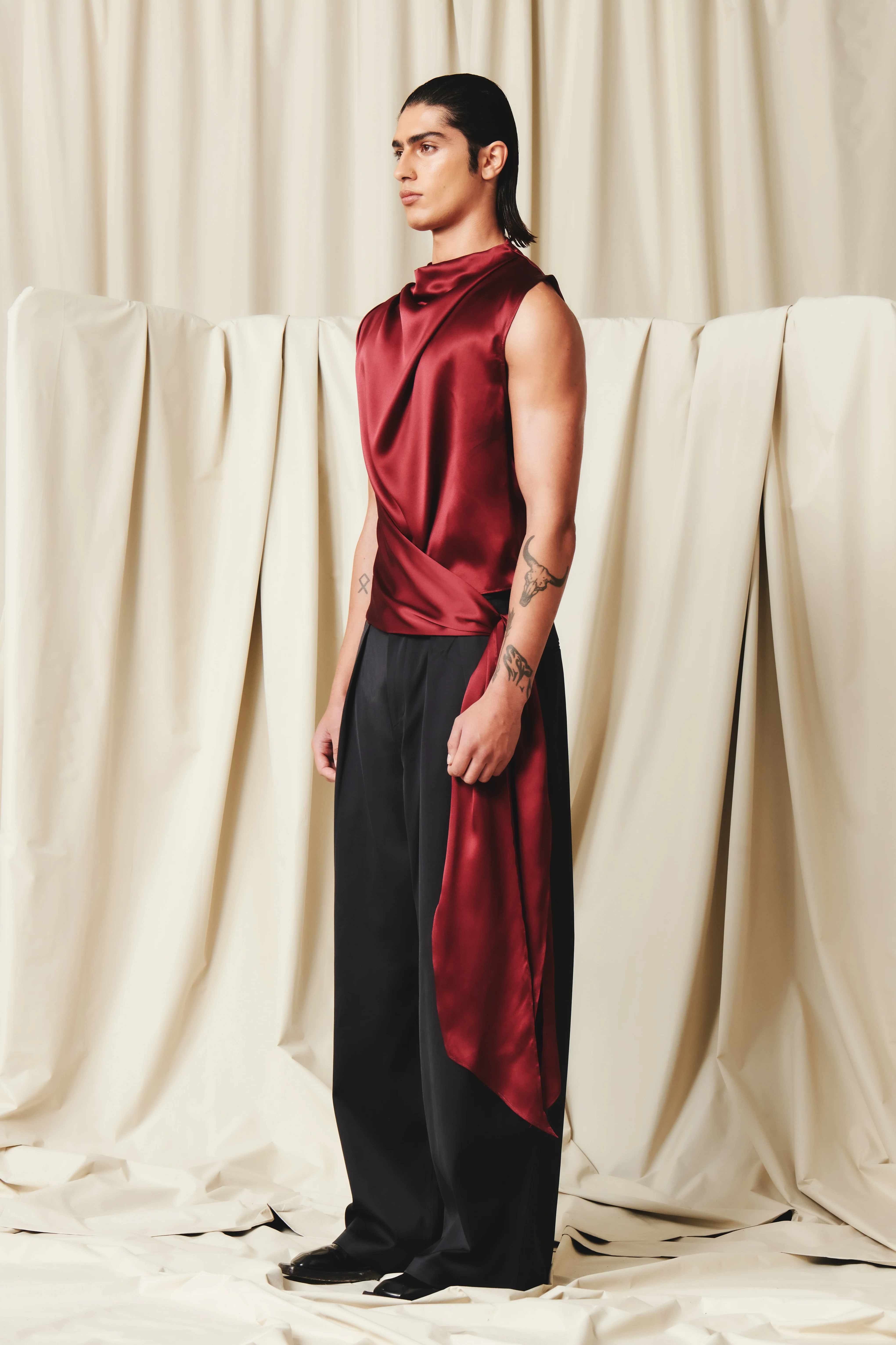 Pierson Top Bordeaux Silk - Image 4