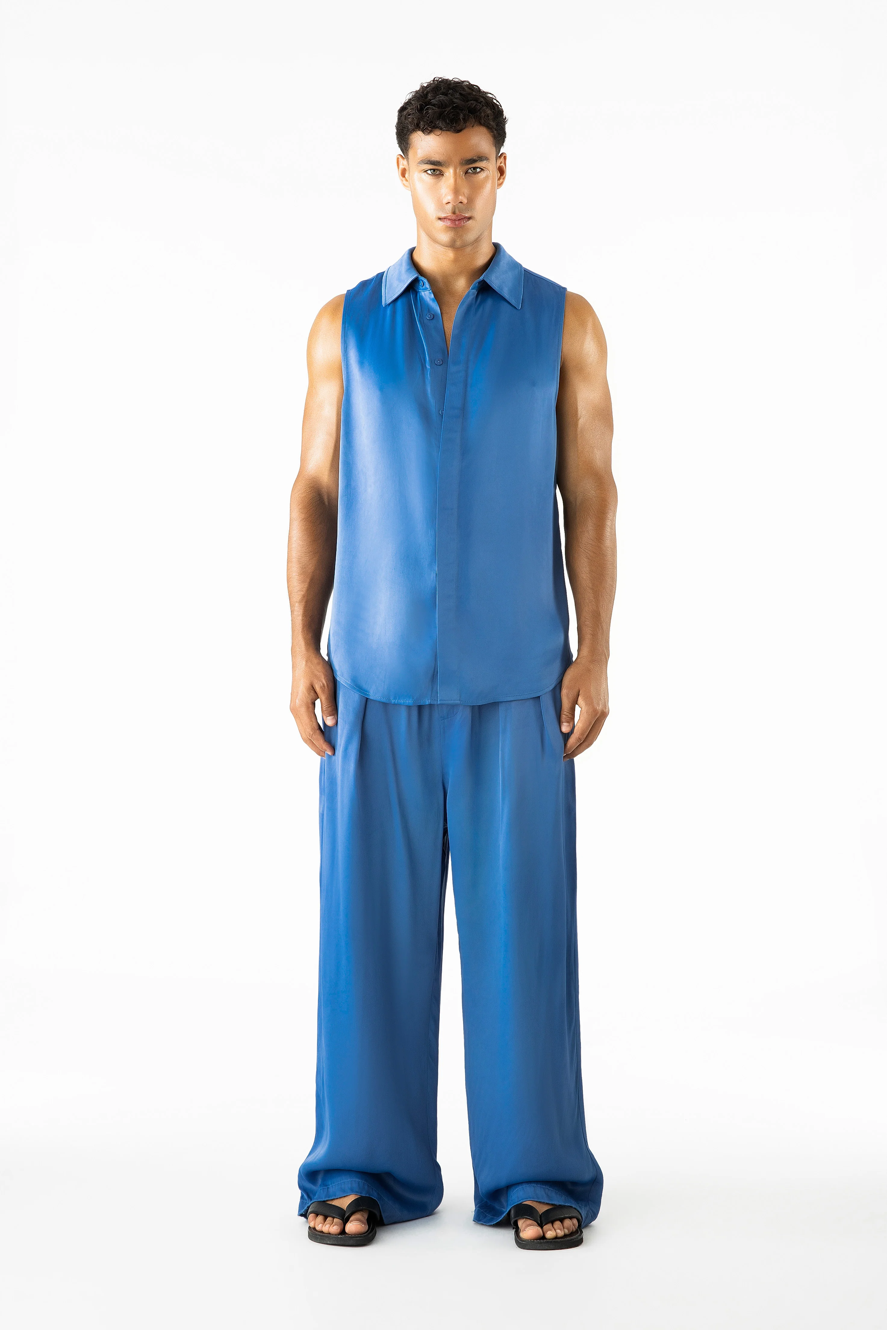 Porter Sleeveless Shirt Azure - Image 3