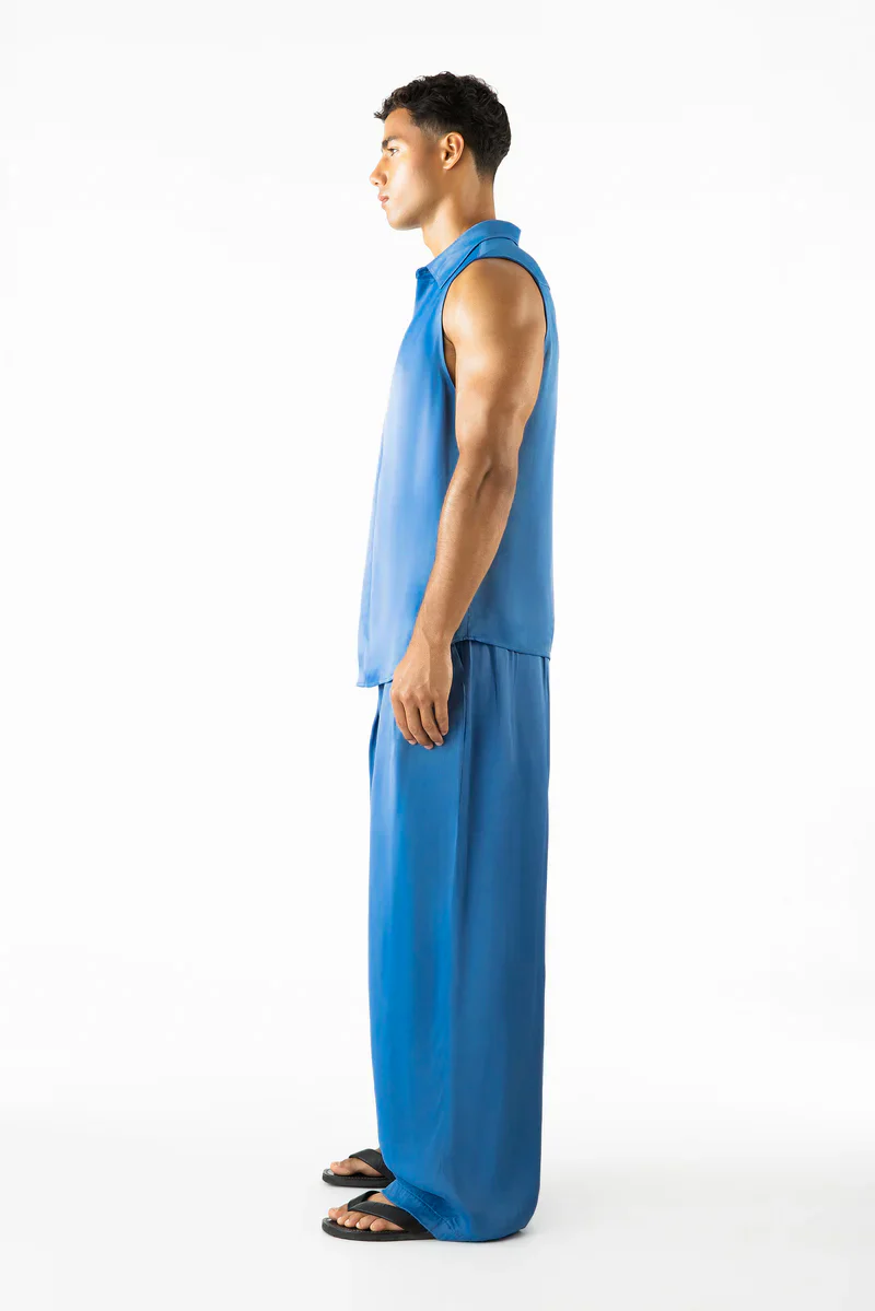 Porter Sleeveless Shirt Azure - Image 4