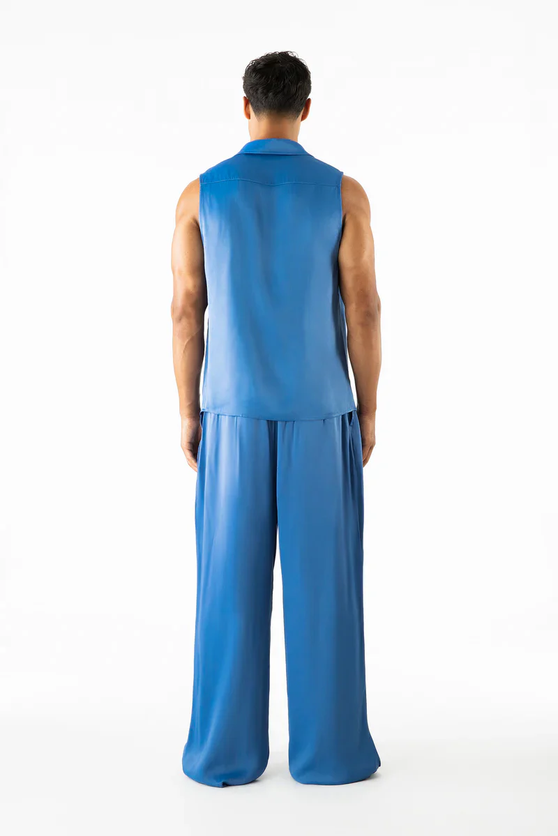 Porter Sleeveless Shirt Azure - Image 5