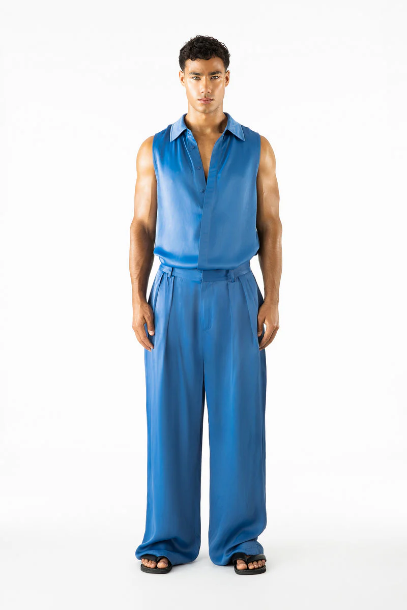 Porter Sleeveless Shirt Azure - Image 6