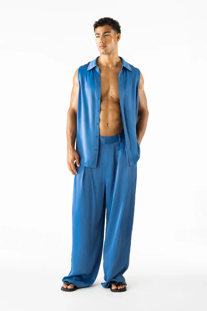 Porter Sleeveless Shirt Azure - Image 7