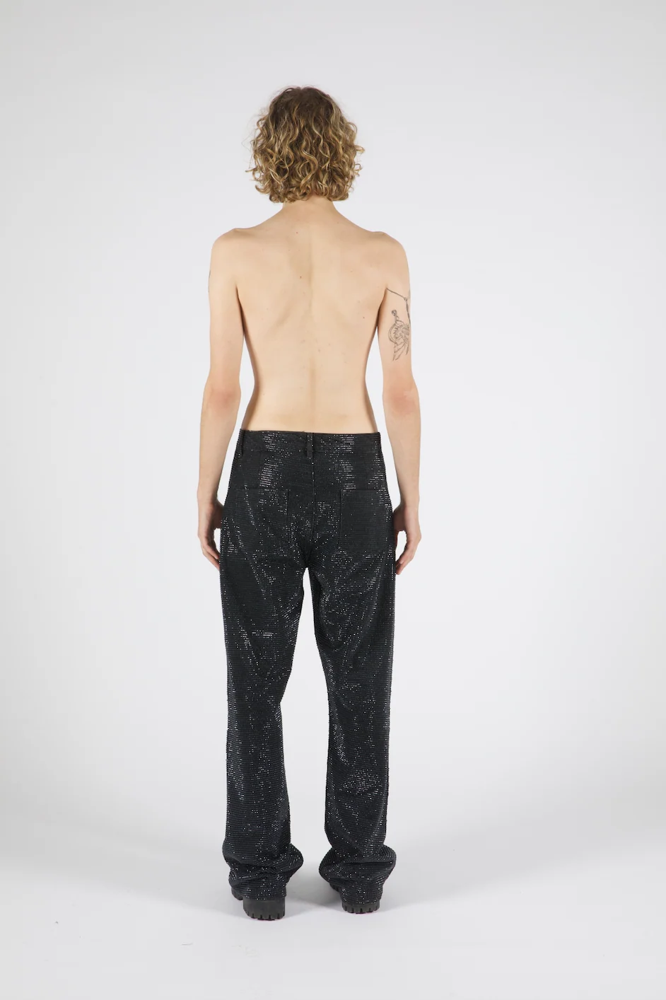 Troye Black Rhinestone Denim Jeans - Image 3